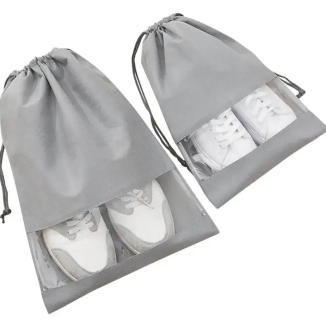 (Pack of 6) High Quality Travel Shoes Storage bag with clear window non-woven with PVC Bag